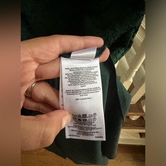 NEW Brooks Brothers dark green lace dress for Holidays, size 12 - Picture 8 of 12